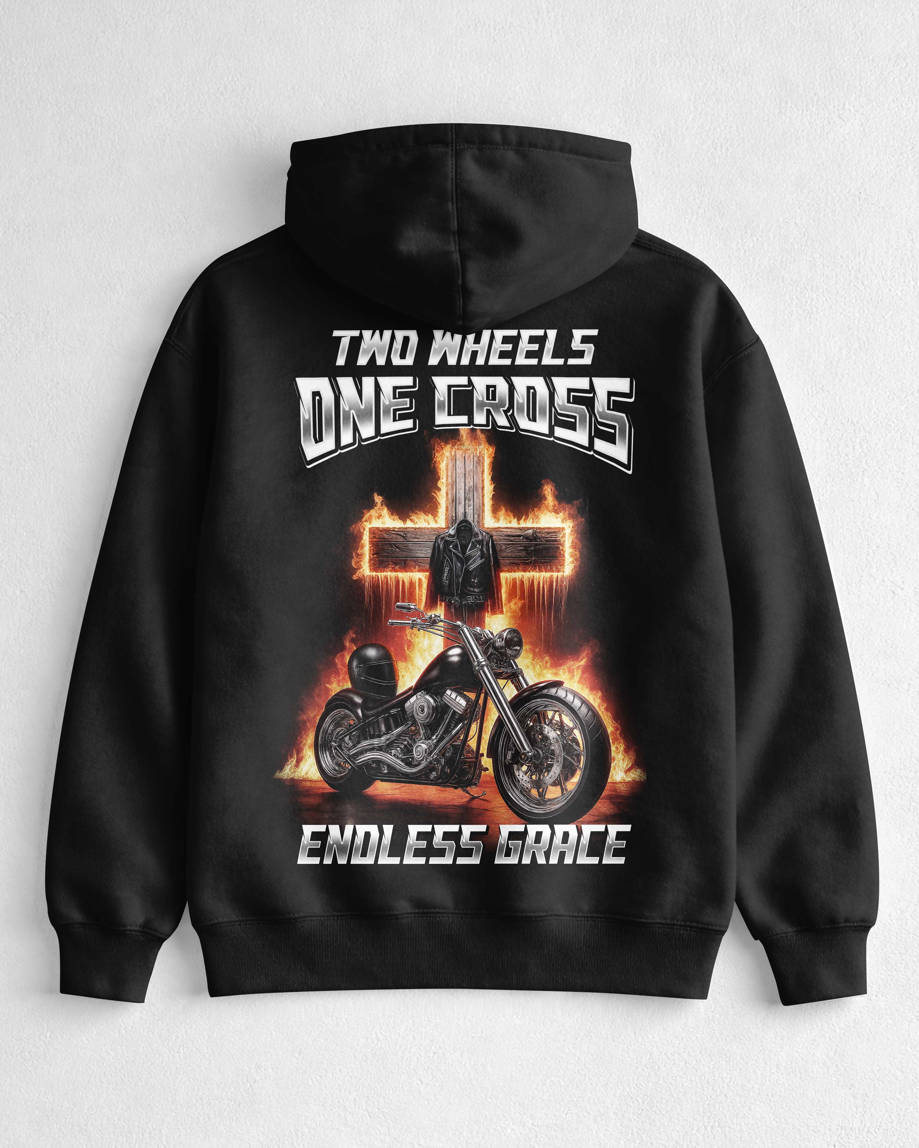 Two Wheels One Cross Hoodie