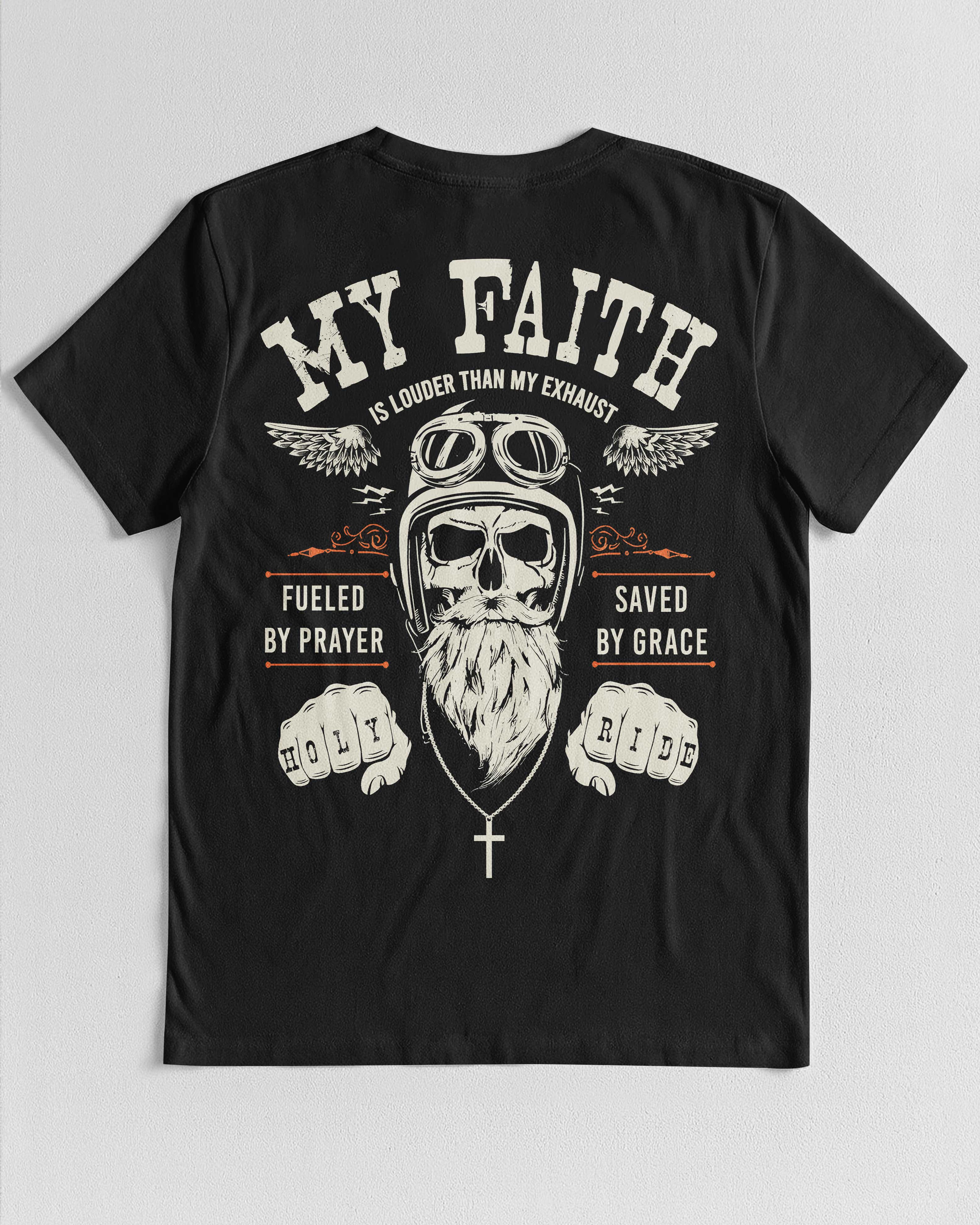 My Faith Is Louder Than My Exhaust All Over Print T-Shirt